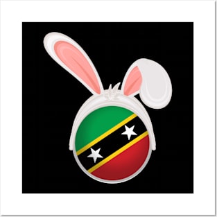 happy easter St Kitts and Nevis bunny ears flag cute designs Posters and Art